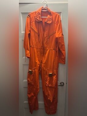 Orange flightsuit jumpsuit
